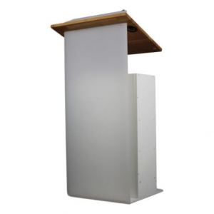Höhenverstellbares Rednerpult aus Kunststoff/Metall Notulus - weiß