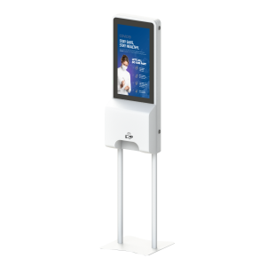 Multimedia disinfection column with sensor Klora - 32 inch screen - freestanding model