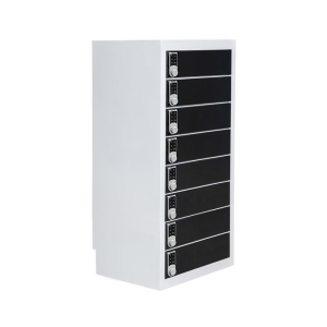 Charging locker BR8DCS Black for 24 mobile devices - USB & power outlets - digital code locks