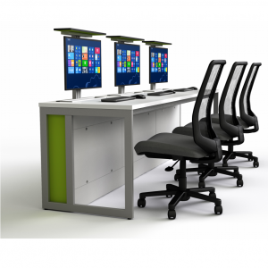 M1 Pop-up datorbord 3 personer