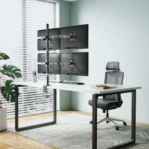 Soporte de escritorio para monitor con brazos de doble bisagra para 4 pantallas de 13 a 32 pulgadas