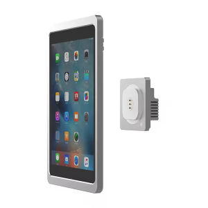 Soporte magnético de pared para iPad de 10,2 pulgadas (7, 8 y 9ª generación) - función de carga inalámbrica - gris
