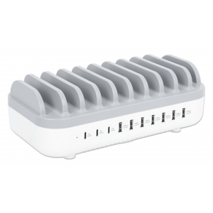 USB Power Delivery-ladestation med 10 porte - 120 W