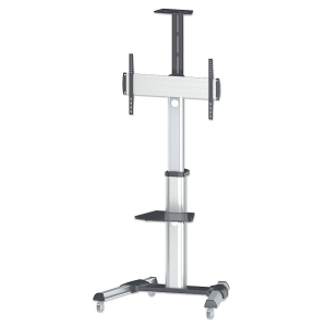 Aluminum height adjustable multimedia monitor cart - 37 to 86 inches