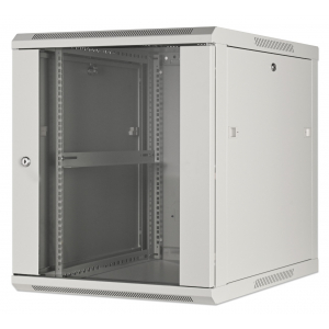 19-Zoll-Wandschrank MHT139 mit Glastür - 12 HE Höhe - 600 mm tief - grau
