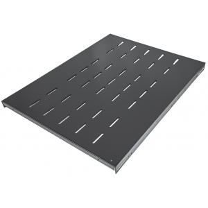 Półka stała 1U - głębokość 600 mm - nośność do 100 kg - kolor czarny