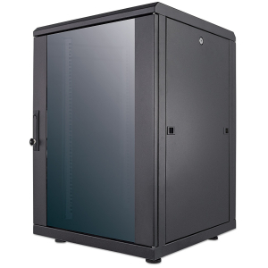19 inch netwerkkast MHT172 met glazen deur - 16U - 600 (D) x 600 (W) x 878 (H) - flatpack - zwart