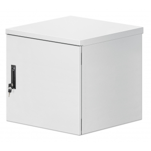 19 inch industriële IP55 outdoor wandkast MHT158 met geïntegreerde ventilatoren - stof- en waterdicht - 12U hoogte - 600 mm diep - grijs