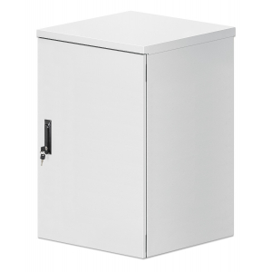 19 inch industriële IP55 outdoor wandkast MHT159 met geïntegreerde ventilatoren - stof- en waterdicht - 18U hoogte - 600 mm diep - grijs