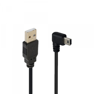 Kabel kątowy Mini USB o długości 2 metrów do kamer, kontrolerów PS3, smartfonów i innych urządzeń - czarny