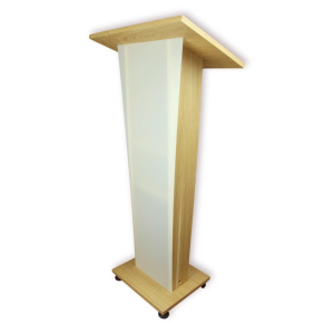 Wooden lectern with satinised faceplate Pollux - nut colour