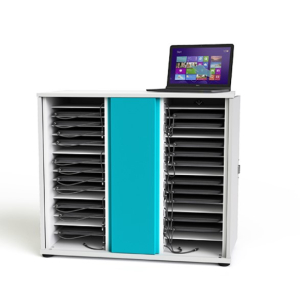 USB-C oplaadkast voor 32 laptops met voorgemonteerde USB-C kabels - Zioxi CHRGCUC-LS-32-K# - sleutelslot
