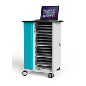 Laptop oplaadtrolley CHRGT-LSE-16 met soft start power management  voor 16 laptops - sleutelslot