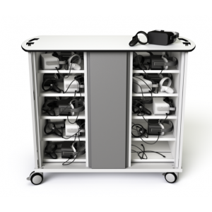 VR headset charging cart for 40 VR headsets & controllers - digital code lock