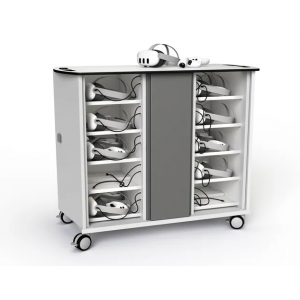 VR headset charging cart for 40 VR headsets & controllers - key lock