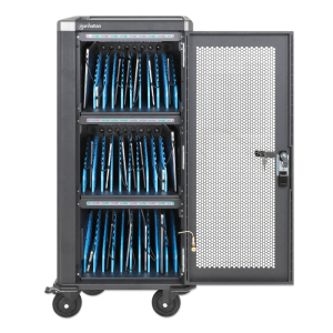 Carrello di ricarica per 30 tablet e laptop fino a 14" - include cavi USB-C - codice PIN e serratura a chiave