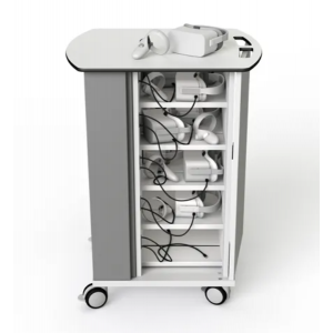 Zioxi Charging cart for 10 VR headsets & controllers - pre-installed 20W USB-C cables - digital code lock