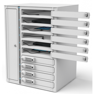 Taquillas de carga para 10 Chromebooks de hasta 14 pulgadas - Zioxi Volt Bay VCB1-10S-M-CP - Cerradura de combinación - bloque de alimentación