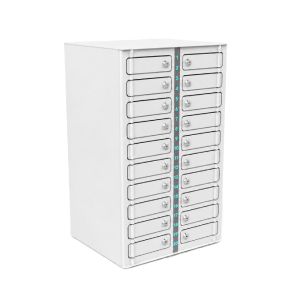 Zioxi Volt wall-monted locker for 20 smartphones - includes USB-C cables - VSP1-20W-UC-K-G# - key locks