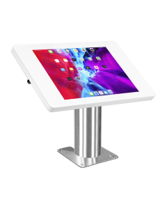 Tablet Tischhalterung Fino für Samsung Galaxy Tab A9 8.7 Zoll 2023 - Edelstahl/Weiß
