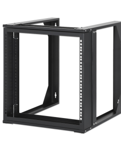 19-tums väggrack MHT170 - 9U höjd - 2 stolpar - 450 mm djup - flatpack - svart