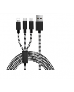 3 in 1 kabel met lightning / micro-USB / USB-C connector
