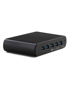 Dual Charge USB-A/USB-C 150W-Ladehub mit 5 Anschlüssen - schwarz