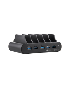 5-portars Dual Charge USB-A/USB-C 150W laddningsstation - svart