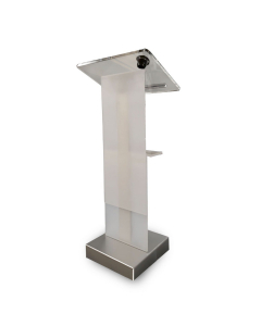 Metal/Acrylic height-adjustable lectern Cielo - grey