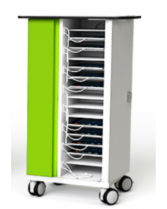 Carro de carga USB-C Zioxi CHRGTUC-TB-16-K para 16 tabletas de hasta 10,5 pulgadas - cerradura con llave