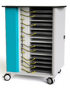 Laptop ethernet charging trolley Zioxi NETT-LS-16-C for 16 laptops up to 15.6 inch - digital code lock