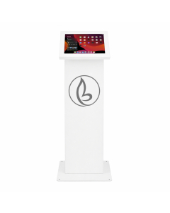 Tablet floor stand with display Securo L for 12-13 inch tablets - white