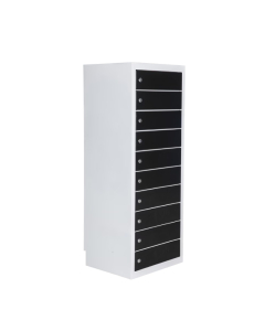 Charging locker BR10KL Black for 30 mobile devices - USB ports & power outlets - key locks