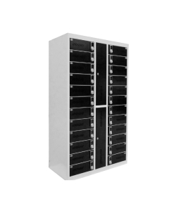 Charging locker BR24DCS - 24 numbered compartments - 1 x power outlet & 2 USB ports - digital code lock
