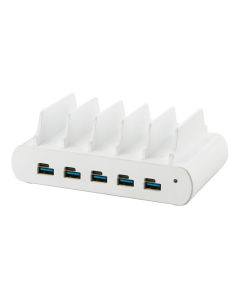 Dual Charge USB-A/USB-C 150W Ladestation mit 5 Anschlüssen - weiß