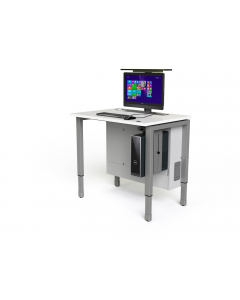 Stolik komputerowy M1 o regulowanej wysokości z 1 mechanicznie wysuwaną obudową monitora - 1200 (szer.) x 75 (gł.) cm