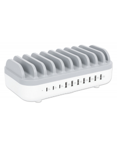 USB Power Delivery-ladestation med 10 porte - 120 W