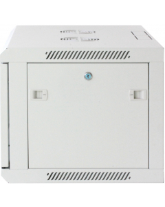 19 inch wandkast MHT133 met glazen deur - 6U hoogte - 450 mm diep - grijs