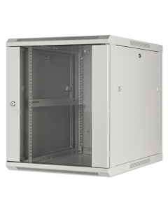 Armadio a parete da 19 pollici MHT139 con porta in vetro - altezza 12U - profondità 600 mm - grigio