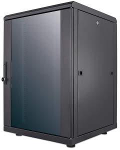 19 inch netwerkkast MHT172 met glazen deur - 16U - 600 (D) x 600 (W) x 878 (H) - flatpack - zwart