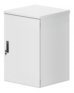 19 inch industriële IP55 outdoor wandkast MHT159 met geïntegreerde ventilatoren - stof- en waterdicht - 18U hoogte - 600 mm diep - grijs