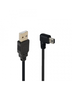 Abgewinkeltes Mini-USB-Ladekabel (2 m) für Kameras, PS3-Controller und Smartphones