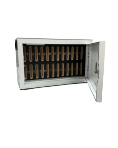 Lockable wall cabinet WBTOK24W for 24 smartphones - white