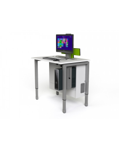 In hoogte verstelbaar computertafel P1 met 1 elektrische pop-up monitorbehuizing - 1200 (B) x 75 (D) cm