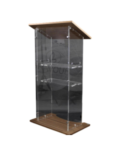 Wood/acrylate lectern Ensemble - clear