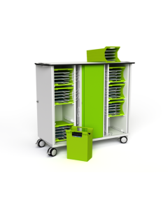 Zioxi USB-C tablet charging cart with carry baskets for 32 tablets to 10.5 inch - RFID lock