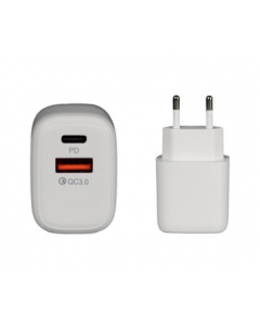 20w nätadapter med USB-A- och USB-C-kontakter