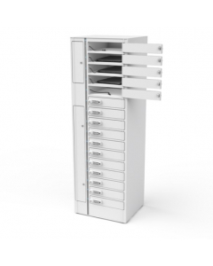 Zioxi Volt 1:1 charging locker for 16 laptops up to 17 inches – USB-C 60W with cables included – key lock