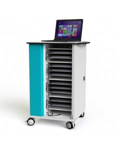 Laptop USB-C charging trolley with cables Zioxi CHRGTUC-LS-16-R# for 16 Laptops up to 16 inches - RFID lock