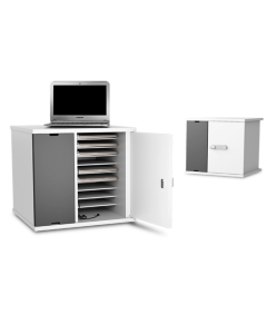 Zioxi Chromebook charging cabinet for 10 laptops & large tablets to 14 inch - Charging via USB-C or power outlets